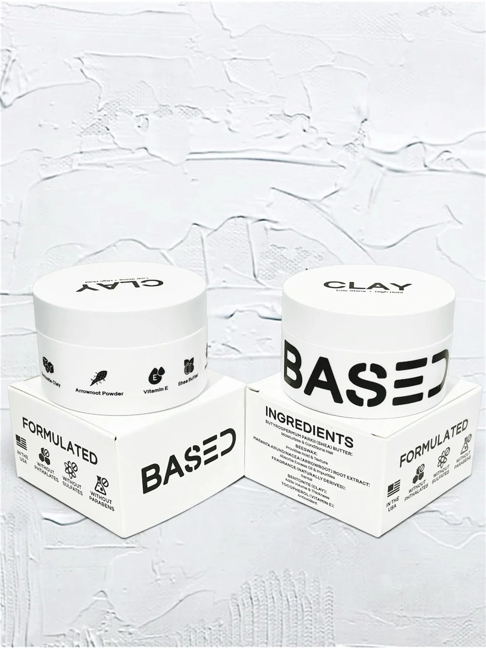 BASED Bodyworks 2 Pack Hair Clay 3 oz Strong Hold Matte New In Box